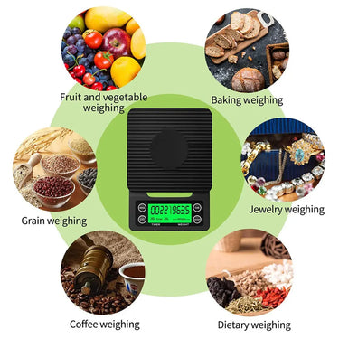 DIGITAL TIMER SCALE FOR COFFEE Eighteen Grams